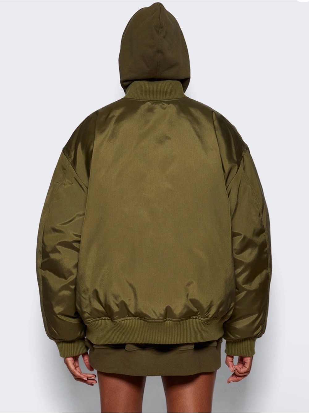 NWT WARDROBE.NYC Oversized Reversible Bomber Jacket Dark Military XS - Picture 6 of 7